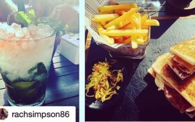 #Repost @rachsimpson86
・・・
Lovely chilled out lunch. Although I had to give half my sandwich and chips away! Far too full! ??? #chilled #lunch #Meloneras #sunny #clubsandwich #fries #mojito #classic